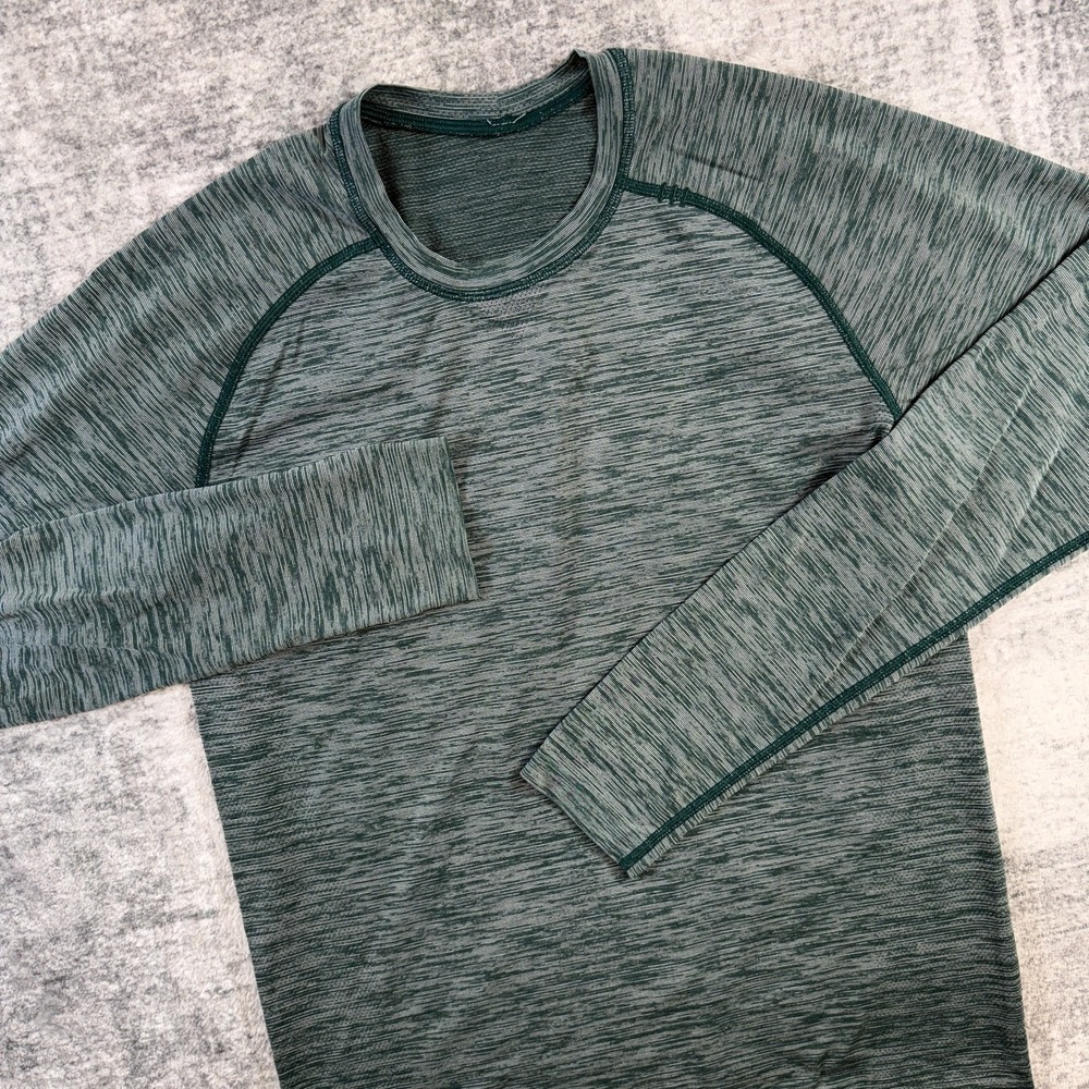 Lululemon Metal Vent Tech Shirt Mens Small Green Heather Long Sleeve Running Gym